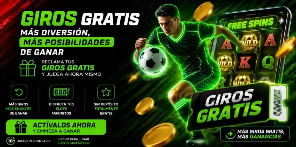 Giros gratis Bet Mexico: más diversión y posibilidades de ganar; reclama tus giros, slots en móvil, sin depósito donde aplique; futbolista, monedas y juego responsable 18+.